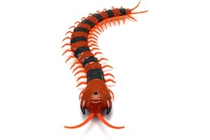 Tipmant Simulation RC Mille-Pattes Faux Scolopendra télécommande véhicule Voiture radiocommandés Animaux Insecte Jouet électrique Enfants Anniversaire Cadeaux de noël Grande Taille (Rayé Orange)