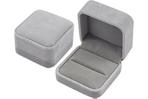 SZCXDKJ para boda, terciopelo, caja de regalo para anillos, collares, pendientes, anillo de compromiso, caja de regalo (70 x 70 x 40 mm)