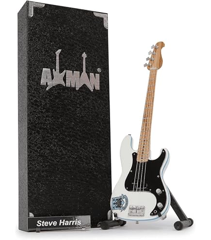 Robert Trujillo Réplique de guitare miniature – Cadeaux de musique – Ornementale faite à la main Échelle 1/4 – Comprend une boîte de présentation, une