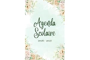 Agenda 2026 2027 Scolaire Fleur: Format A5 | De Septembre à Juillet | Primaire, college, Lycée | Pour Fille et Garcon
