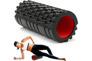 Grillix Foam Roller Professionale, Rullo Schiena Posturale, Rullo Massaggio Muscolare Trigger Point, per Palestra, Yoga, Fitness e Pilates, Uomo e Donna, 30x8 cm (Nero)