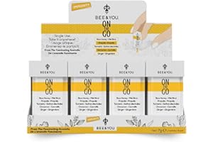 ‎BEE&YOU FROM THE FASCINATING ANATOLIA LAND Bee&You Propolis On the Go Kurkuma - Honig Mit Propolis + Rohen Honig + Kurkuma + Ingwer + Zimt – Box (12 Stück) (Ohne Zuckerzusat - Ohne Gentechnik - Keine Zusatzstoffe - Glutenfrei - Glucosefrei)