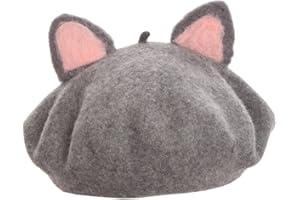 GRACEART Damska ręcznie robiona czapka beret , ucho kota