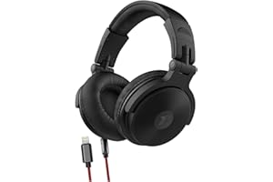 Thore Over Ear iPhone Headphones with Lightning Connector (Apple MFi Certified) – Closed Back Studio DJ Monitor Earphones (50mm Neodymium Drivers) (V200 Black/Red)