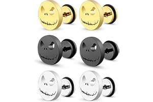 YUFFQOPC Skull Stud Earring Skeleton Earrings Anti-Allergy Stainless Steel Earring Men Punk Skull Ear Stud Hiphop Earring Skull Earrings for Party Girl Men's Earrings