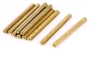 Sourcingmap® M3 x 50 mm kvinnlig gängad mässing sexkant distansbricka mutter 10 st