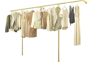 AMSXNOO Multifonctionnel Portant Penderie Cintre, Industriel Porte-vtements Tringle meuble Organisateur de Rangement Placard pour Chambre, Manteaux Amovible Armoire, Charge Max 100kg