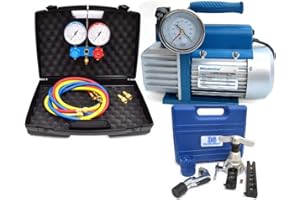 SUPERSAMASTORE Prodotti kit - 3s pompe a vide 42 lt + manifold clim 2 voies r32 r410a + dudgeonniere prof