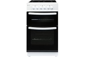 Haden HECT50W Electric Cooker - Freestanding 52 Litre Oven with 4 Zone Ceramic Hob - Twin Cavity Electric Cooker - 50cm, White