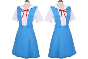 CENZY New Anime Evangelion Halloween Women Cosplay Asuka Langley Soryu Tokyo Ayanami Rei Costume School Uniform (Size : XXL), Blue