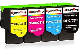 HenceBuy C310 C315 kasety z tonerem kompatybilne z Xerox C310 C310dni C310dnim C315 C315dni C315dnim drukarka laserowa 006R04356 006R04357 006R04359 (czarny Cyjan Żółty Magent A, 4-pak)