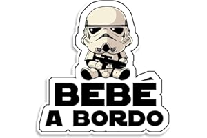 TRITÓ DESIGN Pegatina Bebé a Bordo Star, Stormtrooper, Vinilo Adhesivo UV para Coche, 15 x 15 cm (Trooper)