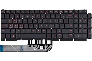 KBRPARTS Ersatz Tastatur für Dell G15 5510 5511 5515 & G15 5520 5521 5525 Series Game Laptop, Dell G15 5510 5511 5515 Ersatztastatur mit Hintergrundbeleuchtung, Rot out