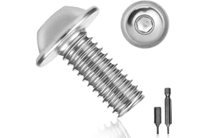 PYROCLASIA Lot de 25 vis à tête bombée M5 x 16 en acier inoxydable A2 V2A ISO 7380 Vis à tête bombée Vis filetées en acier inoxydable avec bride, six pans creux et clé hexagonale