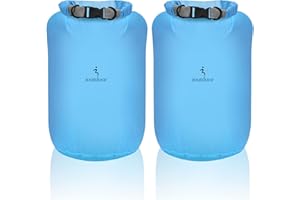Desoto Bolsa Impermeable - Juego de 2 Bolsas Secas 10L/20L/40L/70L, Ligeras Bolsas Secas para Deportes Acuáticos al Aire Libre, Cierre de Seguridad, para Kayak/Rafting/Natación (Azul,70L)