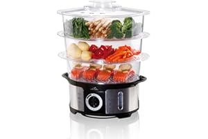 ‎ETA ETA Dampfgarer Steampot I 1100 W I 3 transparente Behälter I Fassungsvermögen 12,25 l I Reisschüssel 1,5 l I Eieraufsatz I Timer