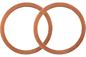 BISOMO 2x Krümmerdichtung, Dichtring Auspuff 28mm x 33mm x 2mm aus Kupfer Simson S50 S51 KR51 Schwalbe SR1 Star Habicht Spatz SR50