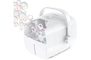 KINDIARY Automatische Seifenblasenmaschine, Tragbare Blasenmaschine 1500+ Blasen/Min Netzbetrieb oder Batteriebetrieb Outdoor und Indoor Blasenspielzeug für Kinder Haustier mit 380ml Behälter