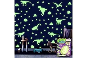 HOME KOKO LOOK GLOW FUN!Dinosauro Luminosi Adesivi Murali Adesivi Murali Bambini Cameretta Adesivi Decorativi per Pareti Adesivi Luminosi Adesivi Murali Bambini Cameretta Sticker per Decorazione Cameretta Bambini