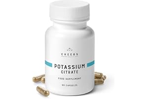 CHEERS - Potassium Citrate, 90 Vegane Kapseln, 316 mg pro Kapsel, Kaliumpräparat für Erwachsene, natürlicher Mineralelektroly