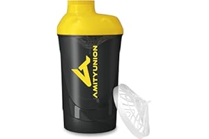 AMITYUNION Shaker per proteine ​​- L'ORIGINALE Senza BPA con setaccio, scala per frullati di siero di latte cremosi, tazze Gym Deluxe per isolati e concentrati sportivi