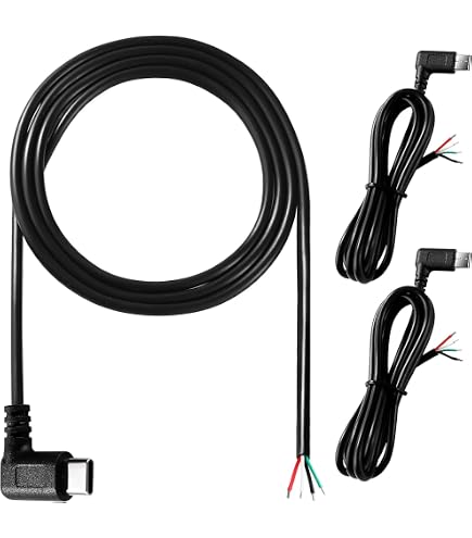 KUOQIY USB-C Pigtail Kabel – 5 Stück, 30 Cm, 90 Grad, 22 AWG, 5V/3A Für DIY & LED
