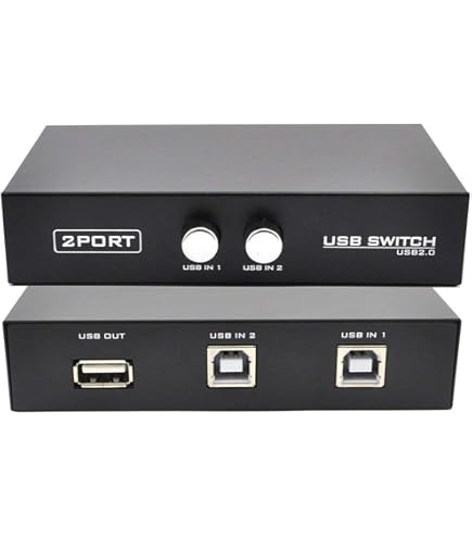 Kentek DB9 Manual Data Switch Box - 2 Way RS-232 Port Selector For Serial Devices