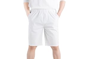 CAMLAKEE Chino Shorts Garçons Enfants Pantalon d'été Respirant uni avec Taille élastiquée