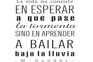 Docliick® Vinilo frase “ la vida no consiste en esperar… “ Vinilos decorativos . vinilo frases motivadoras para pared. Vinilo para decorar habitaciones. DC-16041 (60x42cm)
