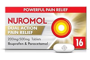 NUROFEN Nuromol Dual Action Ibuprofen Paracetamol Tablets, 16 Count - Strong Painkillers for Joint, Period, Back Pain & Fever Relief