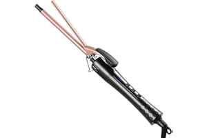 Culwad Lockenstab Kleine Locken, 9mm Keramik Lockenstab Dünn für Kurze/Mittlere Haare, Afro Locken Klein Lockenwickler mit Handschuhe