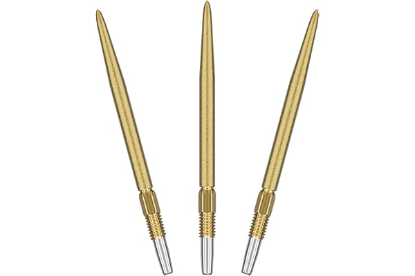 Target Darts Swiss Point SLK Luke Littler dartpunkter (3-pack set med spetsar) 30 mm/35 mm/42 mm – guld/silver/svart, råtexturerade dartspetsar, ersättningsspetsar i stål, professionella darttillbehör