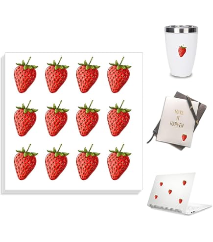 CREATCABIN Apfel-Aufkleber Set – 128 Stück, Wasserfester Kunststoff, 2,5 Cm Durchmesser – Für Scrapbooking & Deko