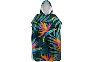 TREER-SHOP Treer Serviette Poncho Adulte Microfibre Séchage Rapide Poncho à Capuche Plage Surf, Serviette à Changement Peignoir Piscine Robe de Bain pour Homme et Femme