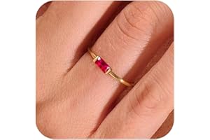 Aidenn Geburtsstein Ringe Gold für Frauen Damen,14K Vergoldet, Stapelbarer Ring für Mädchen, Geschenke zum Geburtstag der Mütter, Verlobungs, Hochzeits und Versprechensringe Schmuck