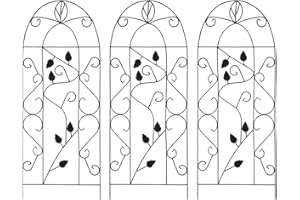 vidaXL 3X Supports pour Plantes Grimpantes Rosier Fleurs de la Passion Clématites Jardin Patio Terrasse Extérieur Noir 40x100 cm Fer