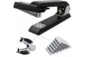 KuTi Kai 360° Swivel Stapler with 2000 Pieces Staples and Staple Remover, Specialized for Booklets, Brochures, Newspapers, Leaflets, Price Lists etc (Black)