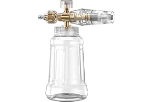 DANCINGBOAR Pressure Washer Foam Cannon, 1/4” Quick Release Adjustable Snow Foam Lance Jet Car Wash Spray Nozzle, 1L Soap Dispenser Bottle Compatible with 1/4'' Quick Connector Pressure Washer Gun