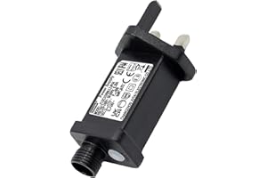 yowin Transformer Plug for Christmas Lights 24V 6W Plug Fairy Lights Adapter, 8 Modes Replacement Plug with Timer, 3 Pin IP44 Waterproof Power Supply for Xmas Lights, Icicle Lights, Festoon Lights