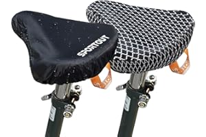 Sportout 2 Piezas Fundas Impermeables para Asientos de Bicicleta Protectores de Lluvia para SillíN PVC Bicicleta Se Adapta a la MayoríA Bicicletas (Negro-1)