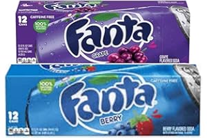 ZEELEC Fanta Soda aromatizzata all'uva e ai frutti di bosco, 355 ml (12 lattine ciascuna)