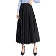 FEOYA Women's Casual Petticoat A-Line Tulle Skirt Elegant Tiered and Pleated Vintage Skirt Swing Skirt