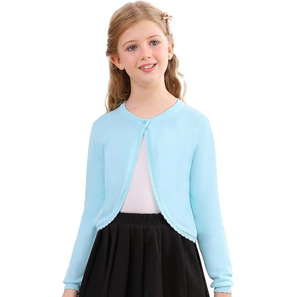 Cardigan Grace Karin Per Ragazza - Maniche Lunghe, Bottoni, Decorazioni Tulle, Casual Ed Elegante