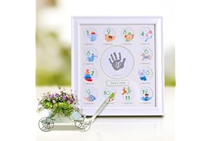 JIAHG Cadre Photo pour Nouveau-né Ma Première Année Cadre Photo Bébé Naissance Cadre de Photo Table et Suspendu Cadre Photo Décoration de Maison Enfant Photo Album Souvenirs de Croissance