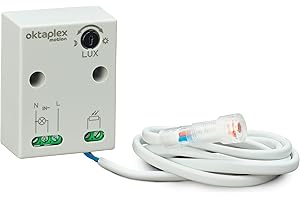 ‎OKTAPLEX MOTION Octaplex Pink Mini Built-In Twilight Switch External Twilight Sensor IP65 Outdoor and Indoor 230 V White
