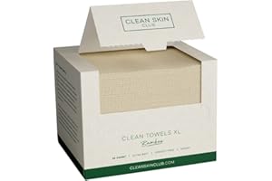 CLEAN SKIN CLUB Toallas Limpias Bambú XL | Toalla facial biodegradable World 1ST | Toallitas desmaquillantes desechables en seco | Súper suave para pieles sensibles (50 unidades/caja individual)