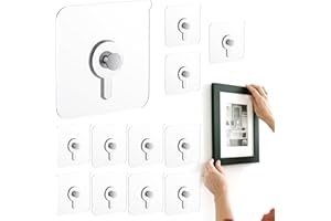 FARNIRVANA 40 Pièces Accroche Tableau Sans Percer, Transparent Crochets Muraux Auto-adhésifs, Clous de Suspension pour Cadres Photo, Posters, Peintures Décoratives, Charge Max 5 kg