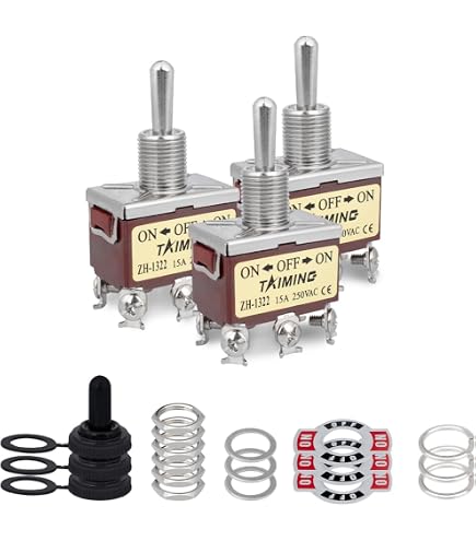 2-Pack 12V 25A Toggle Switches - SPST On/Off Automotive Switch With Waterproof Cover, For 12mm Panel