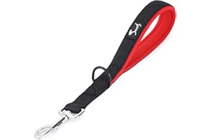 PETTOM Short Leash Strong Soft Padded Dog Handle, Easy Control Short Dog Leads for Small/Medium/Large Dogs (Black, M)