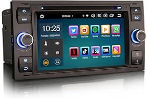 GONFEN 7 Pulgadas 8 Núcleos Android 12 Radio Coche Navegación GPS Estéreo para Ford C/S-MAX Galaxy Kuga Focus Transit Mondeo Soporte Carplay Android Auto Bluetooth DVD DSP WiFi RDS 4GB RAM+64GB ROM